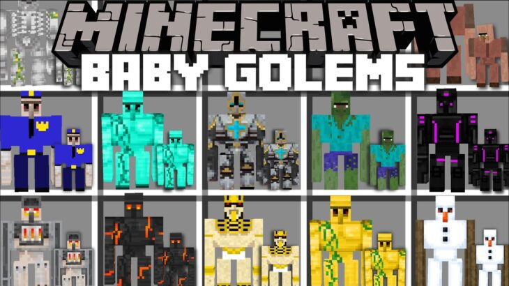 Minecraft BABY GOLEM MOD / SAVE MORE BABY GOLEMS THAT ARE LOST !! Minecraft Mods