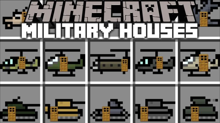 Minecraft INSTANT MILITARY HOUSE MOD / SPAWN ARMY STRUCTURES INSTANTLY !! Minecraft Mods