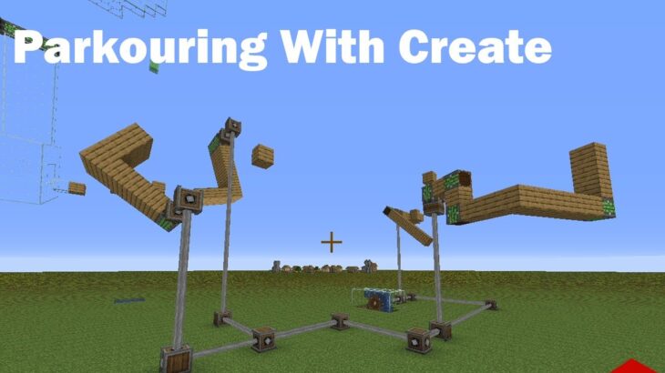 Parkouring with Create Mod In Minecraft