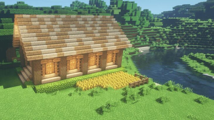 マイクラ 屋根の模様がおしゃれな家の作り方 内装は倉庫にしちゃおう Minecraft Summary マイクラ動画