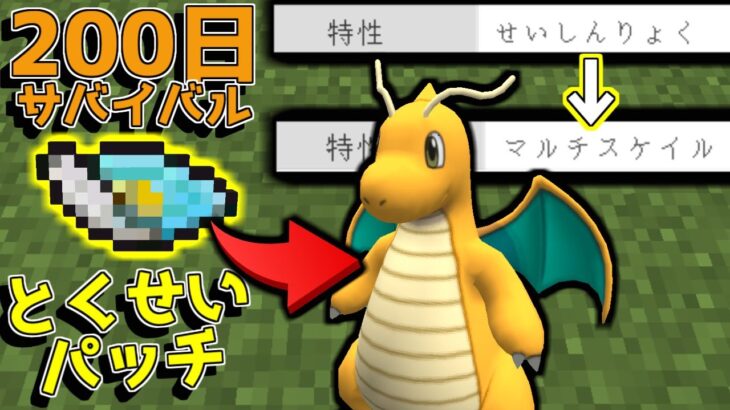 マイクラ とくせいパッチで最強特性に ポケモンと0日サバイバルしてみた 3 ゆっくり実況 ポケモンmod Minecraft Summary マイクラ動画