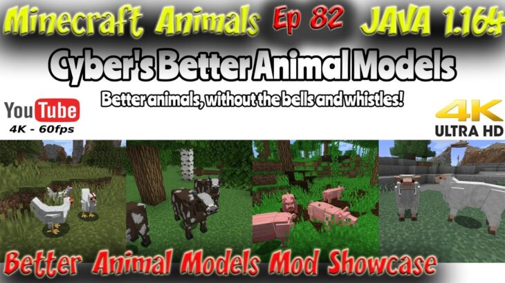 Better Animal Models Mod Animal Showcase 2021 Minecraft 1.16.4 1.13 1.14 1.15 Minecraft Animals Ep82