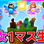 ついに空を飛ぶ!空に浮かぶ１マスだけでサバイバルをするマインクラフト#番外編【マイクラ】【１マスMOD】