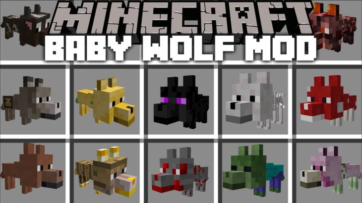 Minecraft EXTREME BABY WOLF MOD / PLAY AND PET LODS OF BABY WOLVES !! Minecraft Mods