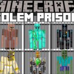 Minecraft GOLEM PRISON MOD / HELP GOLEMS ESCAPE JAIL FROM FNAF MONSTERS !! Minecraft Mods