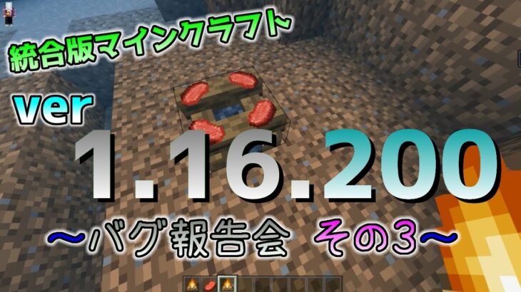 [統合版マイクラ]Ver1.16.200バグ報告会～その３～ 統合版マインクラフト Ver1.16.200