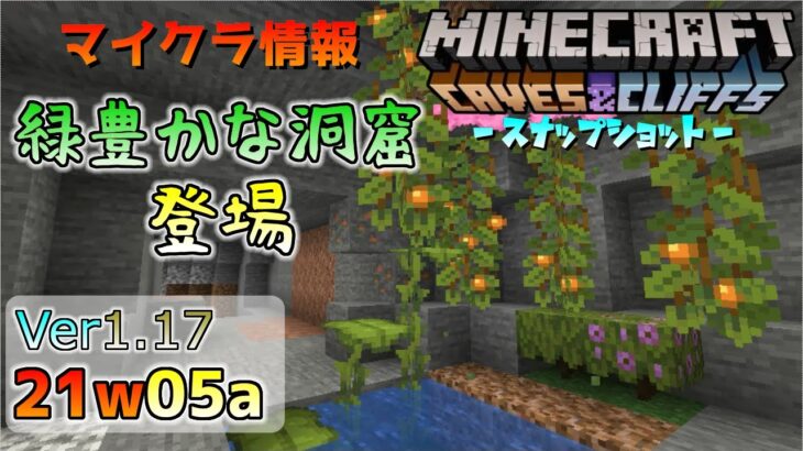 [マイクラ情報]Ver1.17 緑豊かな洞窟要素が登場！ 今後のアップデート情報 21w05a