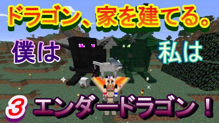 【実況】　チートな仲間達とドラゴン、家を建てる。　パート３　【マインクラフト】