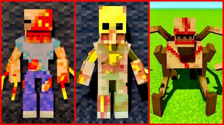 ALL PARASITES from Scape and Run Parasites minecraft mod