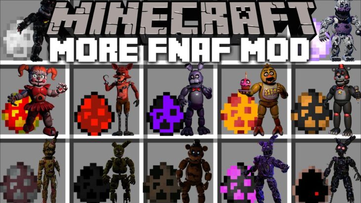 Minecraft FIVE NIGHTS AT FREDDY’S MOD / KILL SCARY FNAF MOBS IN VILLAGE !! Minecraft Mods