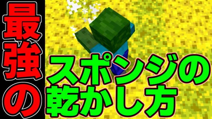 マイクラ 大発見 公式minecraft Wiki日本語版にも載ってない 最も楽なスポンジの乾かし方 Minecraft Minecraft Summary マイクラ動画
