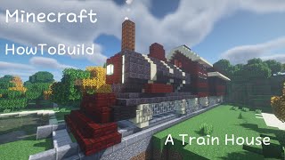 Minecraft l How to build a Train house; マインクラフト I 電車の家の作り方