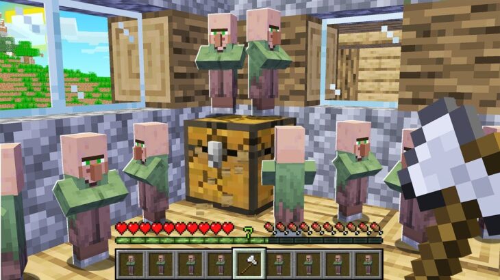 【マインクラフト】アイテムの代わりに村人がドロップする世界【マイクラ】