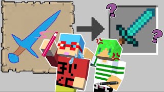 【マイクラ】お絵かきしたアイテムが実際に手に入る世界でサバイバルしたら面白すぎた！？