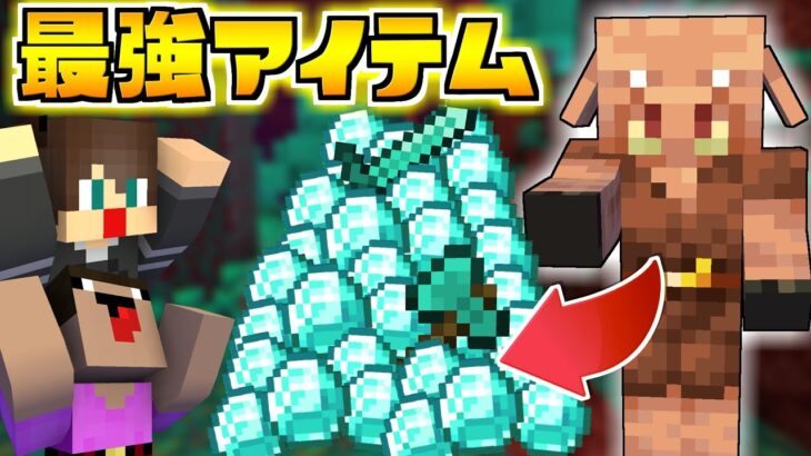 ピグリンからもらった最強アイテムだけでウィザーを倒す！！！【マイクラ】【マインクラフト】【ありくまかのあ】