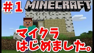 【マインクラフト】マイクラ始めました！初めての冒険で家（小屋）を作る！＃1