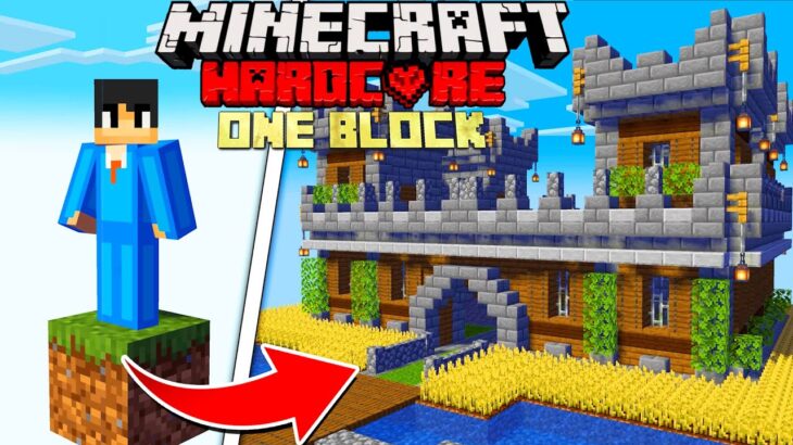 【マイクラ】ワンブロックの世界だけで巨大な城を作るハードコアサバイバル#2【マインクラフト 】【ワンブロック】