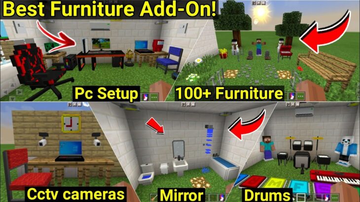 Best Furniture Addon For Minecraft Pe | #furnituremodinminecraftpe | Furniture Mod | in hindi | 2021