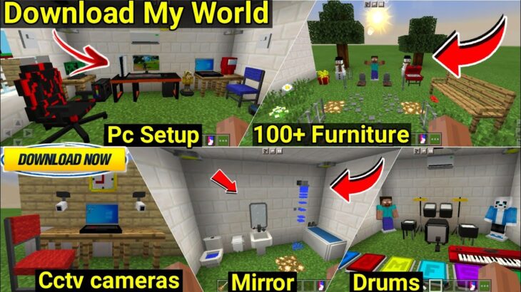 Best Furniture World Addon For Minecraft Pe | Minecraft Mod | #Shorts #Shortsvideos #MinecraftShorts