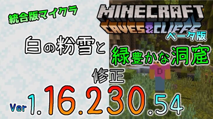 [統合版マイクラ]洞窟と崖のアップデートの大幅修正！今後のアップデート情報 Beta版 ver.1.16.230.54