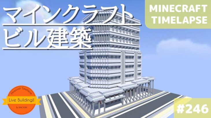 少し大きめのビルを作る マイクラ現代建築街づくり Live Building 246 Minecraft Timelapse Minecraft Summary マイクラ動画