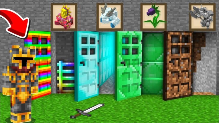 Minecraft DONT ENTER THE FOUR DOORS WITH DANGEROUS MOBS MOD / BEWARE OF MOWZIES ! Minecraft Mods