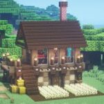 【マインクラフト】ダークオークで作るサバイバルベースの作り方【Minecraft】How to build a starter house【マイクラ建築】