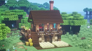 【マインクラフト】ダークオークで作るサバイバルベースの作り方【Minecraft】How to build a starter house【マイクラ建築】