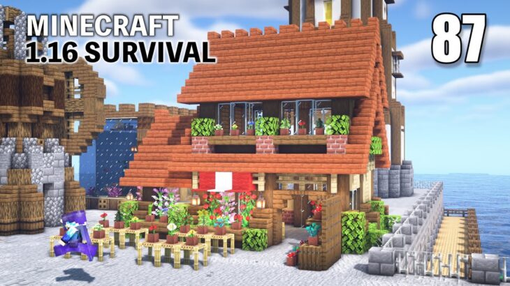 可愛らしいお花屋さんを港に建築 マイクラサバイバル Part87 Building A Pretty Flower Shop In The Harbor Minecraft Summary マイクラ動画