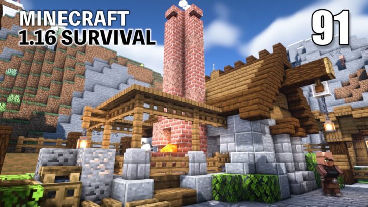 長い煙突のある鍛冶屋さんを村に建築 マイクラサバイバル Part91 Build A Blacksmith In The Village Minecraft Summary マイクラ動画
