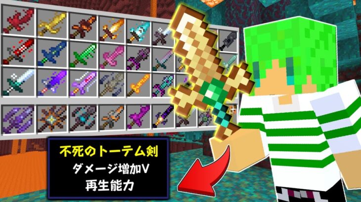 【マインクラフト】最強の剣ならインベントリに全部持っててもサバイバル余裕じゃね？