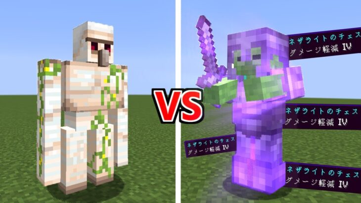 ゴーレム Vs 最強エンチャントゾンビ マイクラ Minecraft Summary マイクラ動画