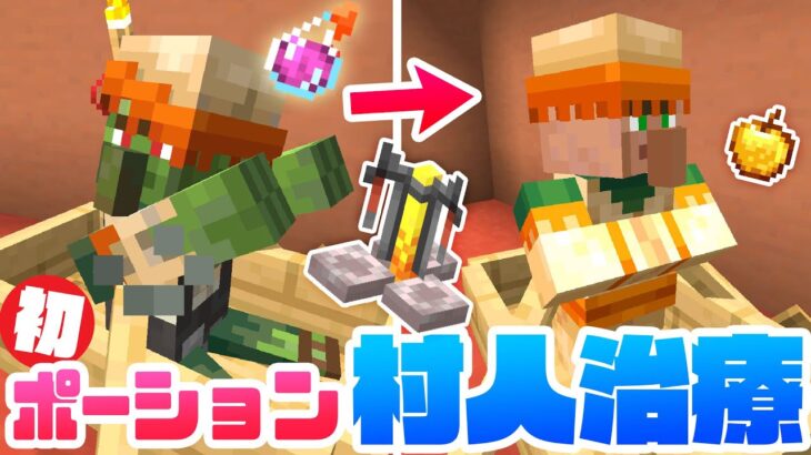 初ポーションを醸造！村人ゾンビを治療するよ！【マインクラフト】マイクラ実況 #39