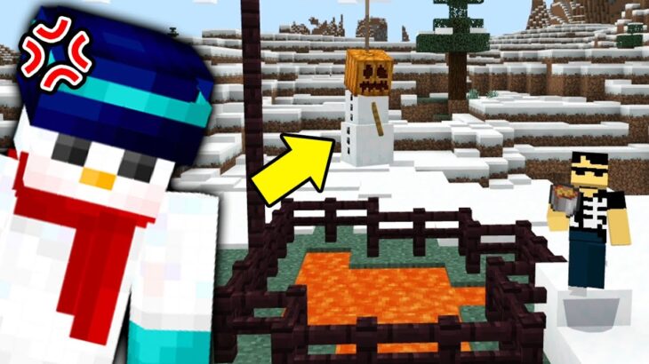 【マイクラ】スノウゴーレムにマグマでイタズラした結果…#shorts