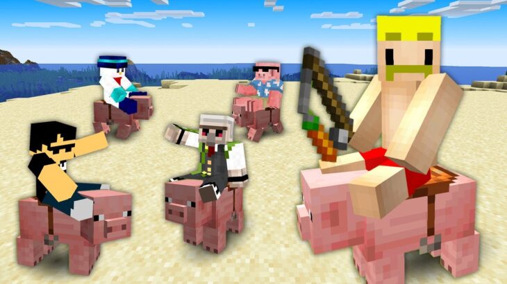 【マイクラ】移動禁止！豚に乗ったままエンドラ討伐！