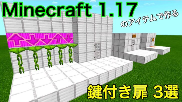 マイクラ1 17 アプデの新アイテムを使った鍵付きドア 3選を紹介 マイクラコマンド紹介 3 Minecraft Summary マイクラ 動画