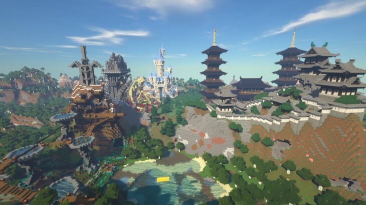 【マイクラ】マイクラ建築ガチ勢が5人が集まったら6時間後にとんでもないものができました【MENクラ】【建築の匠】【巨大建築】