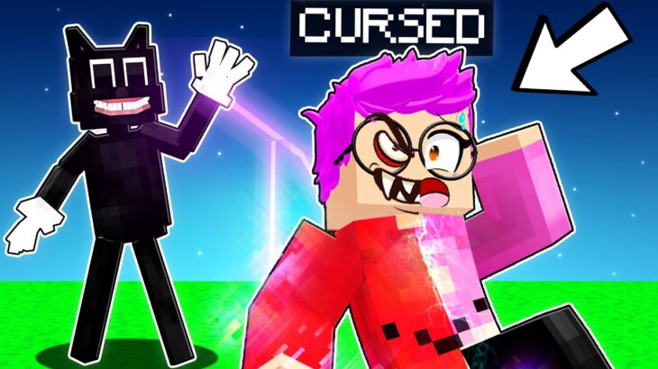 JUSTIN Gets CURSED By CARTOON CAT In MINECRAFT! (SUPER GLITCHY MODS INSTALLED!)