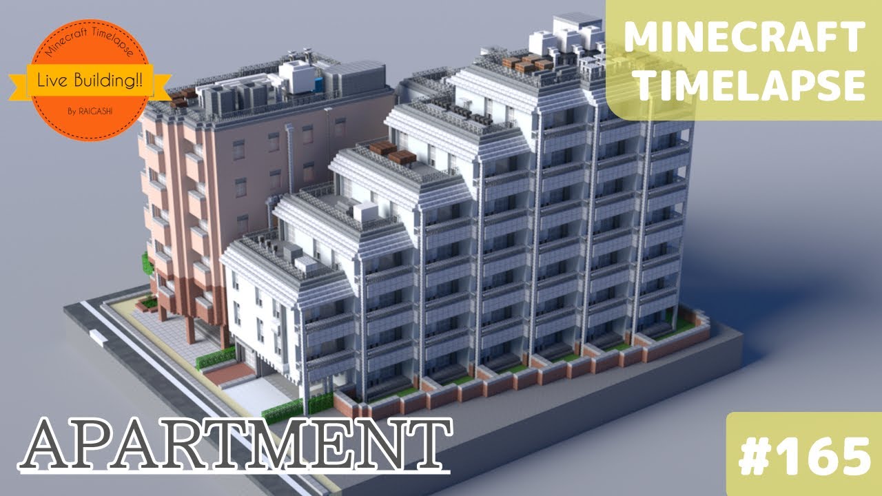 斜めで階段状のマンションを作る マイクラ現代建築都市開発 Live Building 265 Minecraft Timelapse Minecraft Summary マイクラ動画