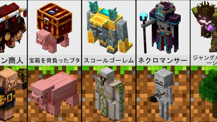 Minecraftのモブ対マインクラフトのダンジョンモブ 比較 Minecraft Summary マイクラ動画