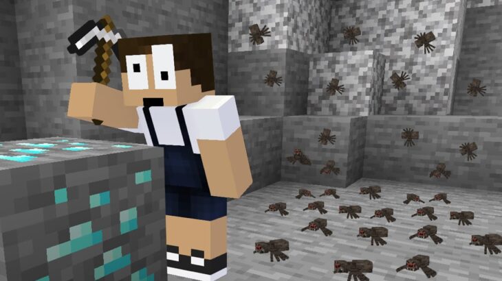 洞窟に大量の小さいクモが住んでるマインクラフトｗｗｗ Minecraft Summary マイクラ動画