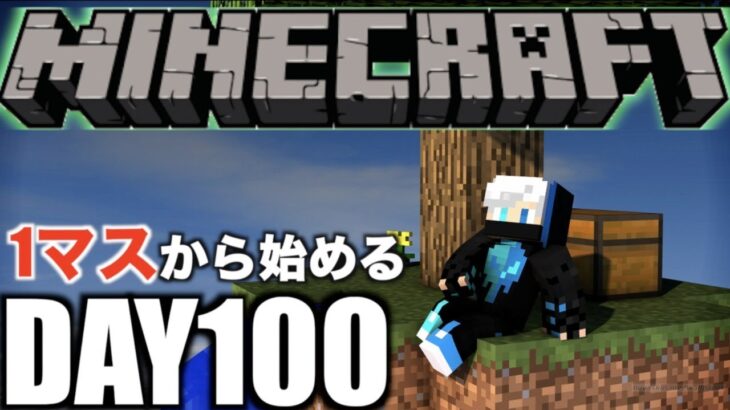 【マイクラ】ガチな初心者が一マスしかないブロックの世界で100日過ごしたらどうなるのかｗｗｗ