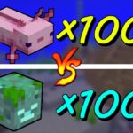 【検証】ウーパールーパー100匹 VS ドラウンド100体【Minecraft | マインクラフト】