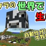 【マインクラフト】#3 マイクラの世界で生きる　～自動仕分け機能付き牛牧場～【実況】