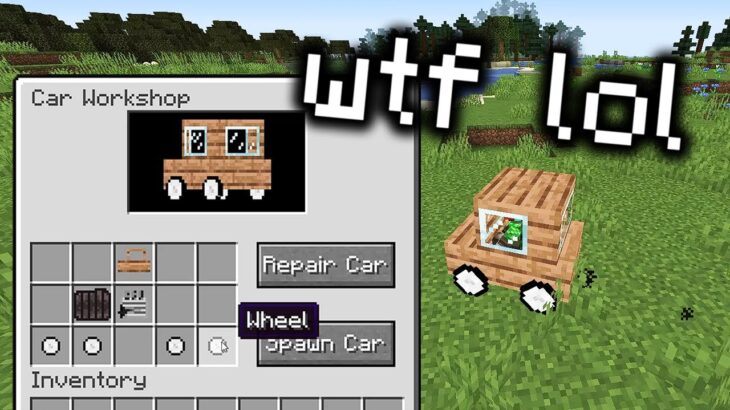 Crafting a Car in Minecraft????? (Minecraft car mod) #Shorts