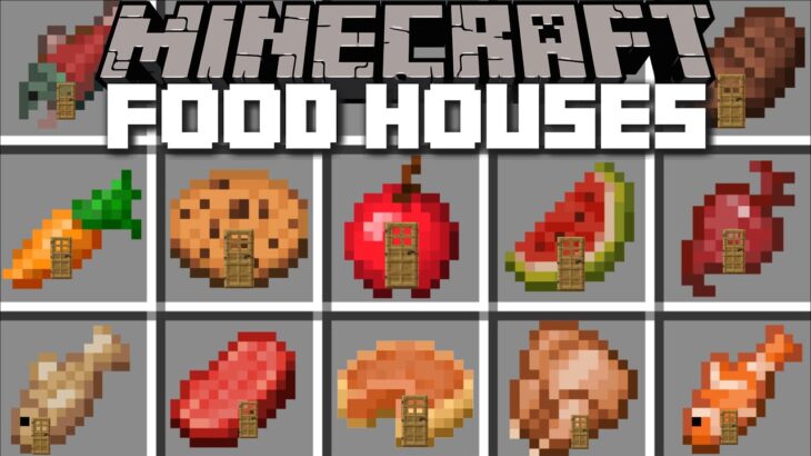 Minecraft INSTANT FOOD HOUSE MOD / INSTANTLY SPAWN STRUCTURES MADE FROM FOOD !! Minecraft Mods
