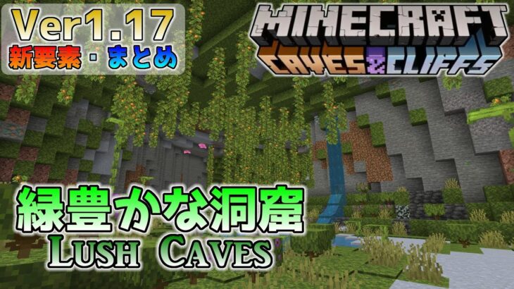 [統合版マイクラ]Ver1.17 ～緑豊かな洞窟について～ 洞窟と崖のアップデート・新要素の紹介