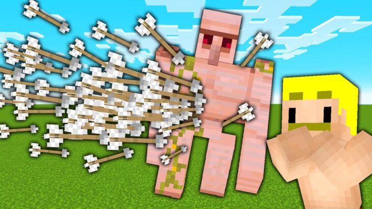 【マイクラ】スケルトンでも矢が100本あればゴーレムに勝てる説#shorts