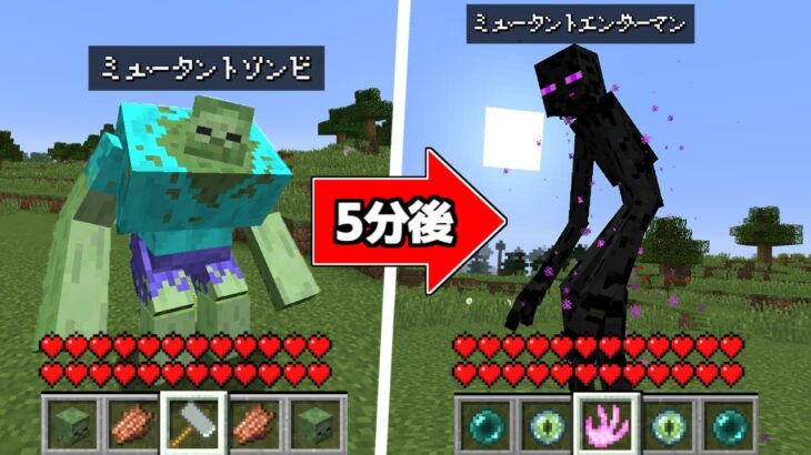 5分ごとにミュータントモブに変身するマインクラフト【マイクラ】