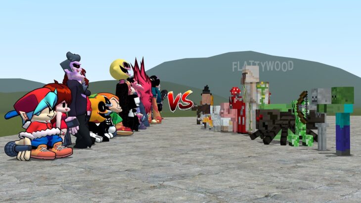 FNF VS MINECRAFT!! Garry’s Mod [Friday Night Funkin’ Characters VS Minecraft Mobs]